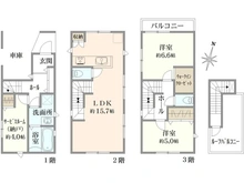 【神奈川県/横浜市港北区篠原東】篠原東1丁目　新築戸建 間取り図