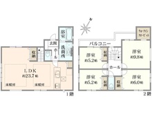 【神奈川県/横浜市都筑区見花山】都筑区見花山　新築戸建　1号棟/全2棟 間取り図