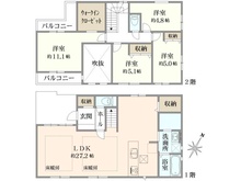 【神奈川県/横浜市都筑区見花山】都筑区見花山　新築戸建　2号棟/全2棟 間取り図