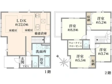 【神奈川県/横浜市都筑区南山田町】 都筑区南山田町　新築戸建　8号棟/全8棟 間取り図