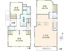 【神奈川県/川崎市高津区蟹ケ谷】高津区蟹ヶ谷　新築戸建　2号棟/全3棟 間取り図