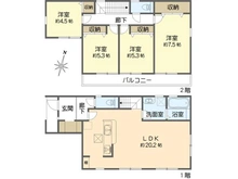 【神奈川県/横浜市金沢区六浦】横浜市金沢区六浦3丁目　新築戸建て1号棟 間取り図
