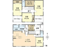 【神奈川県/横浜市金沢区東朝比奈】横浜市金沢区東朝比奈3丁目　新築戸建て1号棟 間取り図