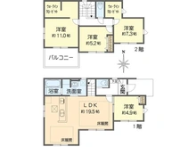 【神奈川県/横浜市栄区野七里】栄区野七里3期　1号棟 間取り図