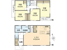 【神奈川県/横浜市金沢区富岡西】横浜市金沢区富岡西2丁目　新築戸建て2号棟 間取り図