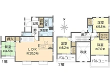 【神奈川県/横浜市金沢区富岡西】横浜市金沢区富岡西4丁目　新築戸建て 間取り図