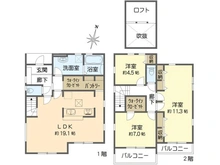 【神奈川県/横浜市金沢区富岡西】横浜市金沢区富岡西4丁目 新築一戸建て 2号棟/全2棟 間取り図