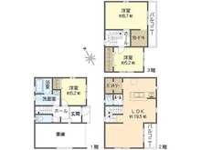 【神奈川県/横浜市金沢区六浦東】横浜市金沢区六浦東1丁目 新築一戸建て 2号棟/全2棟 間取り図