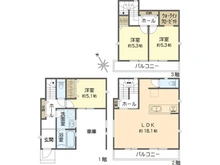【神奈川県/横浜市金沢区六浦東】横浜市金沢区六浦東1丁目　新築戸建て 間取り図