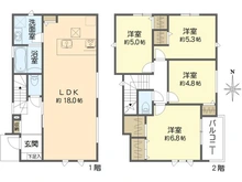 【神奈川県/横浜市金沢区富岡西】横浜市金沢区富岡西1丁目　新築戸建て1号棟 間取り図