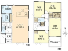 【神奈川県/横浜市金沢区富岡西】横浜市金沢区富岡西1丁目　新築戸建て2号棟 間取り図