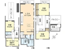【神奈川県/逗子市桜山】逗子市桜山8丁目 新築一戸建て 1号棟/全2棟 間取り図