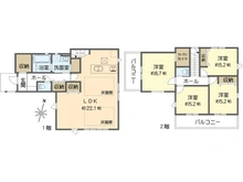 【神奈川県/横浜市金沢区能見台】横浜市金沢区能見台1丁目　新築戸建て 間取り図