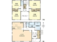 【神奈川県/横浜市港南区上永谷】横浜市港南区上永谷3丁目　新築戸建て 間取り図