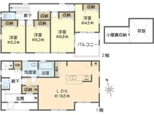 【神奈川県/横浜市金沢区釜利谷西】横浜市金沢区釜利谷西6丁目　新築一戸建て 間取り図