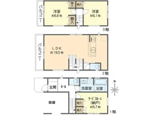 【神奈川県/横浜市金沢区釜利谷東】横浜市金沢区釜利谷東1丁目　新築一戸建て　2号棟/全2棟 間取り図