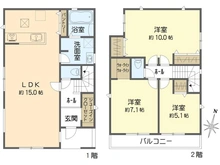 【神奈川県/横浜市金沢区釜利谷南】横浜市金沢区釜利谷南2丁目第7期 新築一戸建て 3号棟/全4棟 間取り図