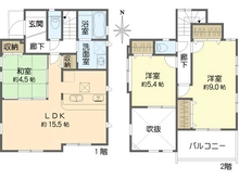 【神奈川県/横須賀市ハイランド】横須賀市ハイランド4丁目　新築戸建て1号棟/全2棟 間取り図