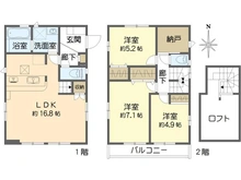 【神奈川県/横須賀市ハイランド】横須賀市ハイランド4丁目　新築戸建て2号棟/全2棟 間取り図