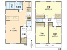 【神奈川県/横須賀市平作】横須賀市平作2丁目　C棟 間取り図