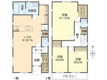 【神奈川県/横須賀市平作】横須賀市平作2丁目　2号棟 間取り図
