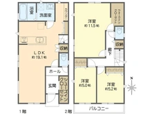【神奈川県/横須賀市平作】横須賀市平作2丁目　4号棟 間取り図