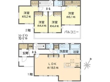 【神奈川県/横須賀市湘南鷹取】横須賀市湘南鷹取3丁目　新築戸建て 間取り図