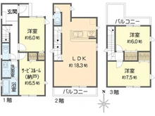 【神奈川県/横浜市金沢区寺前】横浜市金沢区寺前1丁目　1号棟 間取り図