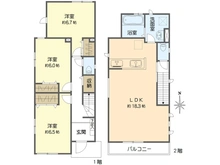 【神奈川県/横浜市金沢区谷津町】横浜市金沢区谷津町新築戸建　2号棟 間取り図