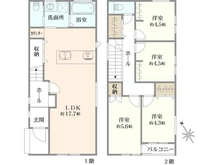 【神奈川県/横浜市栄区公田町】栄区公田町　新築戸建　2号棟/全2棟 間取り図