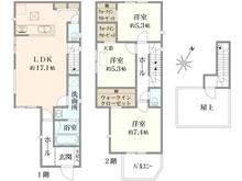 【神奈川県/藤沢市辻堂元町】藤沢市辻堂元町5丁目　新築戸建　NO,2/全2棟 間取り図