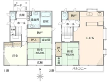【神奈川県/横浜市栄区上之町】横浜市栄区上之町　中古戸建 間取り図