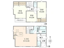 【神奈川県/横浜市磯子区久木町】磯子区久木町第2　新築戸建　3号棟/全4棟 間取り図