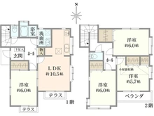 【神奈川県/横浜市港南区上大岡東】港南区上大岡東3丁目　中古戸建 間取り図