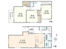 【神奈川県/平塚市幸町】平塚市幸町1期　新築戸建　全1棟 間取り図