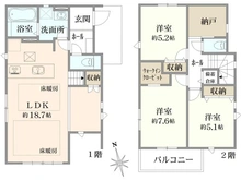 【神奈川県/藤沢市高倉】藤沢市高倉　新築戸建　1号棟/全2棟 間取り図