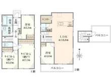 【神奈川県/茅ヶ崎市浜須賀】 茅ヶ崎市浜須賀　新築戸建　No.3/(全4棟) 間取り図
