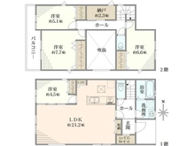 【神奈川県/横浜市栄区桂台西】栄区桂台西2丁目　新築戸建 1号棟(全3棟) 間取り図