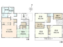 【神奈川県/横浜市栄区野七里】栄区野七里1丁目　中古戸建 間取り図