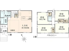 【神奈川県/藤沢市鵠沼海岸】藤沢市鵠沼海岸7丁目　新築戸建　2号棟/全3棟 間取り図