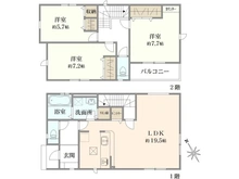 【神奈川県/茅ヶ崎市美住町】茅ヶ崎市美住町新築戸建 6号棟(全6棟) 間取り図