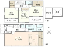 【神奈川県/横浜市磯子区洋光台】磯子区洋光台1丁目　新築戸建2号棟/全2棟 間取り図