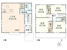 【神奈川県/横浜市磯子区森が丘】磯子区森が丘二丁目　新築戸建　1号棟/全3棟 間取り図