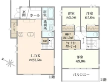 【神奈川県/鎌倉市稲村ガ崎】鎌倉市稲村ガ崎5丁目　新築戸建　2号棟/全2棟 間取り図