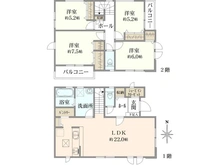 【神奈川県/横浜市栄区桂台西】栄区桂台西2丁目　新築戸建　2号棟/全3棟 間取り図