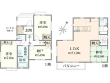 【神奈川県/横浜市戸塚区平戸】戸塚区平戸1丁目　新築戸建　全1棟 間取り図