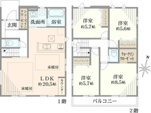 【神奈川県/鎌倉市梶原】鎌倉市梶原1期　新築分譲住宅全2棟　2号棟 間取り図