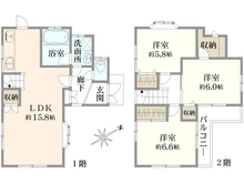 【神奈川県/鎌倉市七里ガ浜東】鎌倉市七里ガ浜東5丁目　中古戸建 間取り図