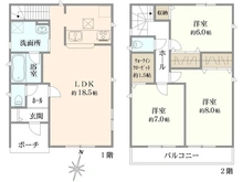 【神奈川県/藤沢市城南】藤沢市城南2丁目第6（II期）新築分譲住宅全2棟 8号棟 間取り図