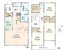 【神奈川県/藤沢市円行】藤沢市円行　新築戸建2号棟(全3棟) 間取り図